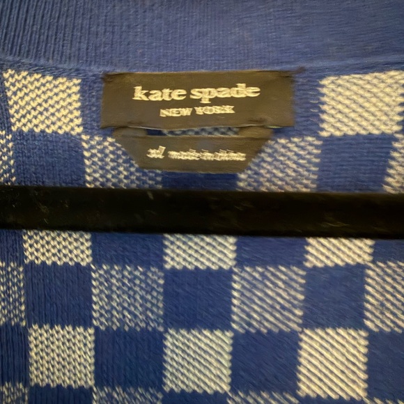 Kate Spade Blue and White Checkered Cardigan - Picture 4 of 5